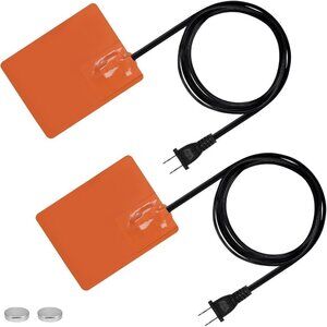 2 Pcs Silicone Car - 4x5in Self-Adhesive Oil Pan Heater Pad with 194°F Thermal